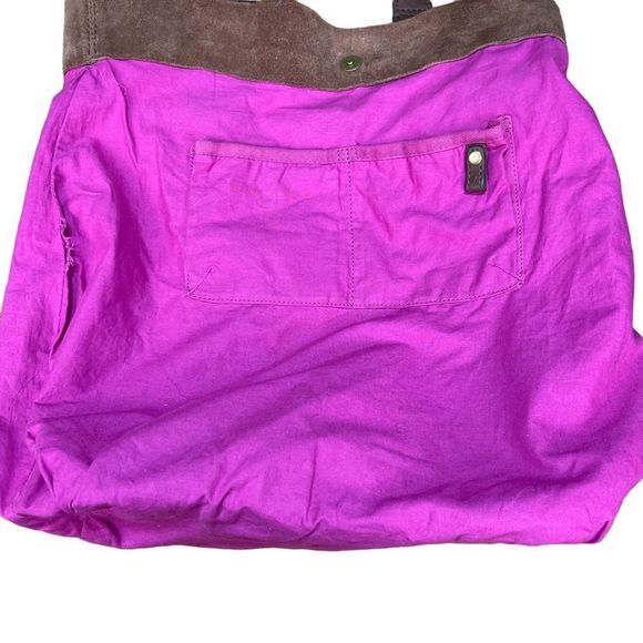 Lucky Brand Trippin Out Butterfly Tote Bag Canvas Suede Cotton Shoulder Bag - Picture 4 of 12